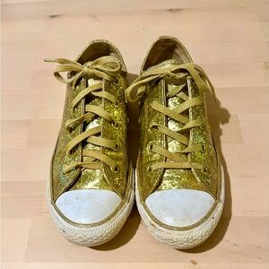 Kids Gold Converse Low Tops